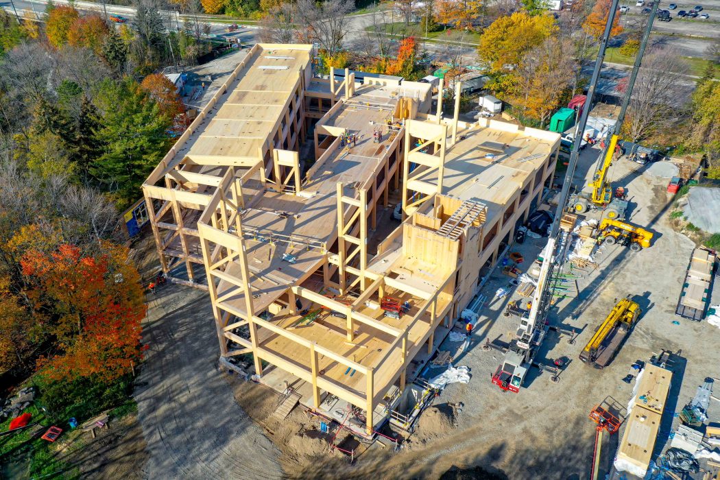 Exterior of Toronto and Region Conservation Authority building being constructed (TRCA)