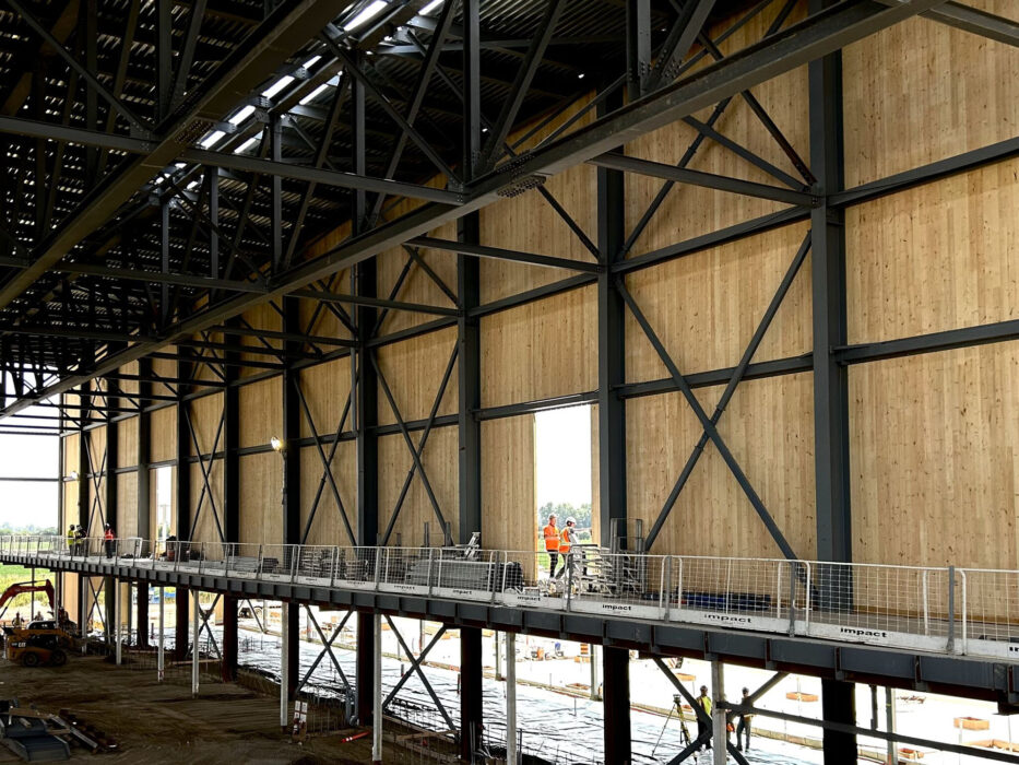 CLT construction of the Cowan Recreation Centre fieldhouse.