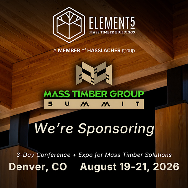 Element5 will be attending and sponsoring the 2026 Mass Timber Summit