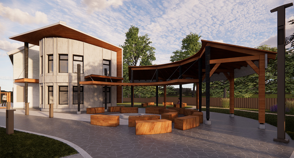 Kingston Native Centre and Language Nest - exterior rendering